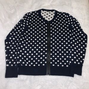 Ann Taylor polka dot zip cardigan.